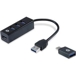 Conceptronics HUBBIES TAIL USB hub - USB 3.2 - 4 ports - Sort