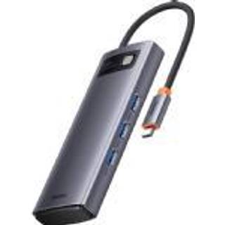 6in1 Baseus Metal Gleam Series - USB-C til 3x USB 3.0 + USB-C PD + MicroSD/SD