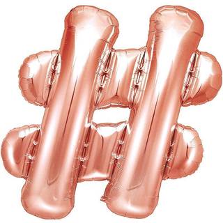 1 stk. Folieballon Hashtag Rose Guld 35 cm – Perfekt til Festlig Dekoration