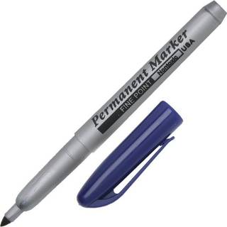Skilcraft 7520-01-511-4319 Fine Point Permanent Marker Blue (pakke med 12) sort