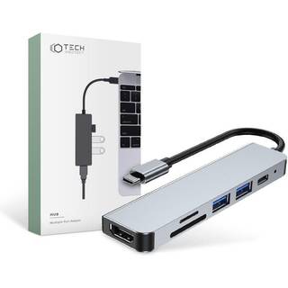 Tech-Protect HUB USB-C til USB-A / USB-C / HDMI / micro SD / TF / SD
