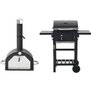 3-i-1 udendørs pizzaovn og grill sort