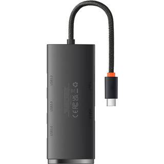 Baseus Lite-serie Hub 4in1 USB-C til 4x USB 3.0 + USB-C, 25 cm (Sort)