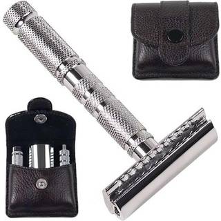 Parker A1-R 4 Piece Travel Safety Razor & Leather Pouch