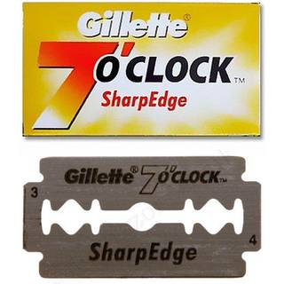 Gillette 7 O'Clock SharpEdge DE-Barberblade, Gul, 2x5 stk. (10 stk.)