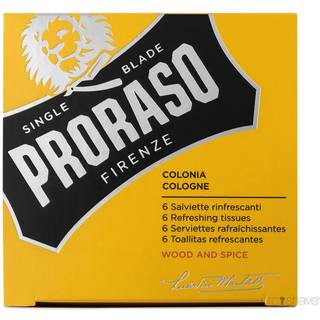 Proraso Opfriskende Cologne-servietter, Wood & Spice, 6 stk.
