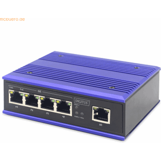 DIGITUS DN-651120 Industrial 4 Port Gigabit PoE Switch Unmanaged 1 Uplink