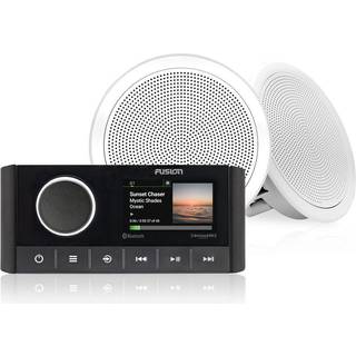 Marinestereopakke Fusion MS-RA670, 12 V, 280 W, sort + 2 marinehøjttaler Fusion FM Round White 6.5", 120 W