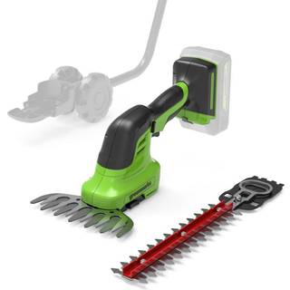 Greenworks, G24SHT, Multiklipper 2i1, 24V, u/batteri og lader
