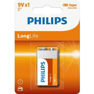 Philips Longlife 9V Batteri 1 stk.