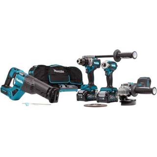 Værktøjssæt Makita (DF001G + GA005G + TD001G + JR001G); 40 V; 2x4,0 Ah batt.