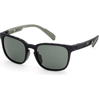 Adidas Sport Unisex SP0033 02N Solbriller Injiceret Sort-opaque Grøn Rund Polariseret