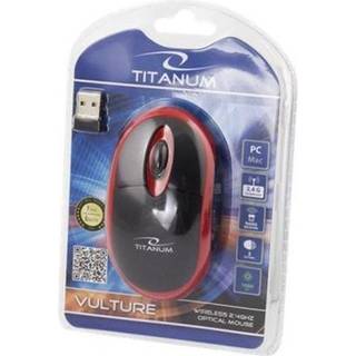 Esperanza Titanum Wireless Optical Mouse 2.4GHz 3D USb Vulture Red - Mus - Optisk - 3 knapper - Rød