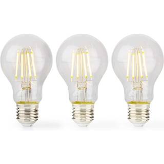 Nedis LED-pære A60, E27, 4W, 3-pak- Gennemsigtig