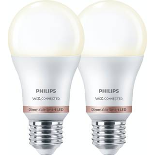 Philips smart led standardpære a60 e27 60w white mat dæmpbar 2-pak