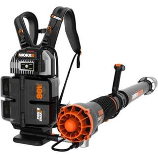 Worx 4x20V Løvblæser og backpack, inkl 4stk WA3553 4.0Ah, 4t powertank lader