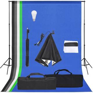 fotostudiesæt med softboxlampe og baggrund