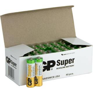 40 stk AA batterier / GP Super Alkaline / Bedste batterier