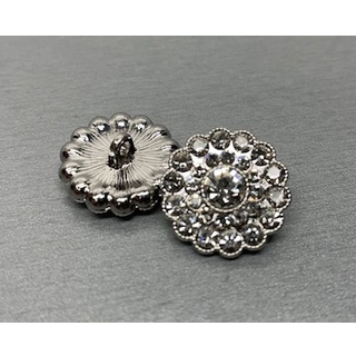 Bling Knap Med Øje - Sølv