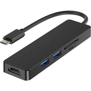 SiGN 5-i-1 USB-C-adapter HDMI 4K MicroSD, maks. 15W, 5V, 3A - Sort