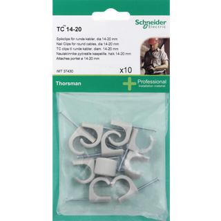 Kabelclips TC14-20 mm 2,0x35 mm grå - 10 stk.