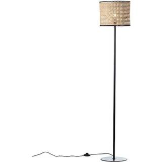 Gulvlampe Wiley med lampeskærm af rattan