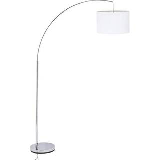 Clarie gulvlampe, grå, jernfarvet, 180 cm, stof/metal