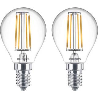Philips Led E14 Globe Clear 3.4w (40w) 470 Lumen 2-pack