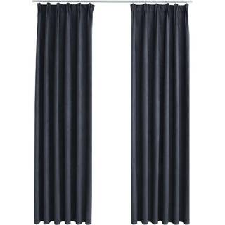 Mørklægningsgardiner Med Kroge - Råhvid / 140 x 175 cm