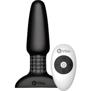 B-Vibe - Rotterende & Fjernbetjent Rimming Buttplug m. Vibration-Sort