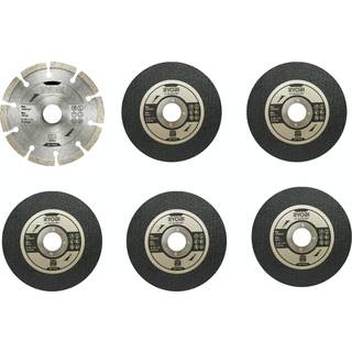 Ryobi Sæt med skæreskiver og diamantskive til 125 mm vinkelslibere - RAK6AGD125 ✓ På lager - klar til levering og afhentning