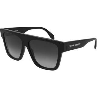 Alexander McQueen Mand AM0302S 001 Solbriller Acetat Sort Grå Firkantet Normal Skygge