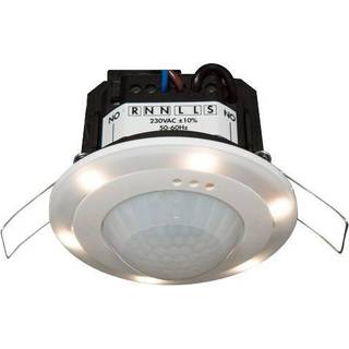 B.E.G. PD2N-M-1C-LED-i Tilstedeværelsessensor, 1 kanal ON/OFF, 230V, indbygget LED til orienteringsbelysning, Indbygning.