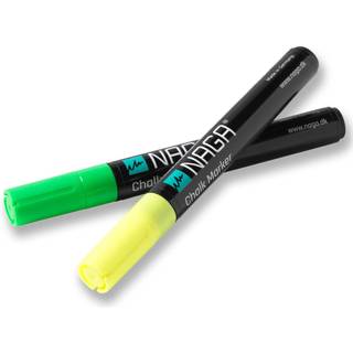 Naga glasmarkere 4,5mm Dry Erase grøn og gul, sæt a 2 stk