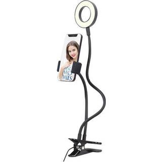 Gembird LED selfie ring lys med telefonholder - Sort