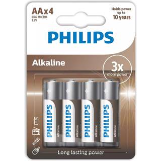 Philips LR6A4B/10 Entry Alkaline - AA Batteri - 4 stk