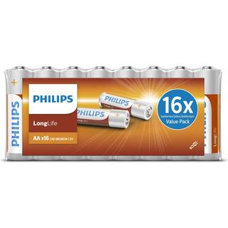 Philips Longlife AA-batteri 16-pak