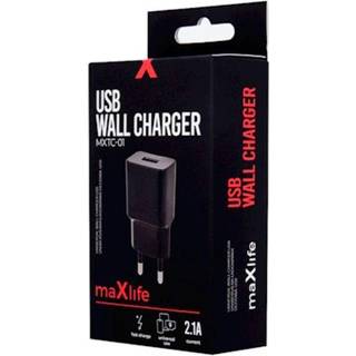 MAXLIFE USB WALL CHARGER 2.1A HVID