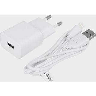 Maxlife vægoplader MXTC-01 USB (1A) + Lightning-kabel, hvid