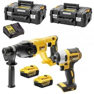 Dewalt kombokit m/2 maskiner*U DCK2023M2T-QW 18 XR m/akku, lader og kuffert