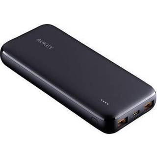 Aukey Basix Slim PB-N73 Powerbank. 10000mAh. USB-C+2xUSB-A. Sort.
