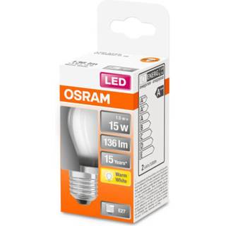 OSRAM LED LAMP RUND MATTE (15) E27 VARM HVID