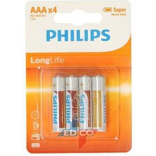 Philips Longlife AAA batteri 4 stk.