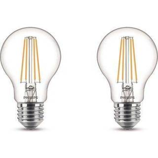 Fordelspakke 2x Philips Pære LED E27 Pære Filament Klar 7W 850lm - 840 Kold Hvid