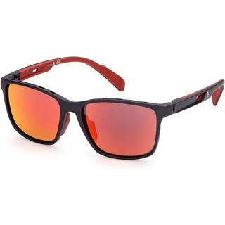 Adidas Sport Mand SP0035 02L Solbriller Plast Sort Transparent Firkantet Spejlet