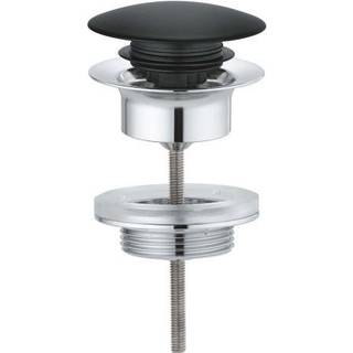 Grohe Push-up bundventil med overløb - sort