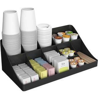 Mind Reader Cup og Condiment Station bordplade Arrang?r Coffee Bar Kitchen Stirrers 17.875 """" L X 9.5 """" W X 6.625 """" H White
