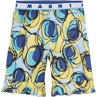 Marni Branded Ruffled Shorts Surf Bluette 12 Y  Blå  12 år  kvinde