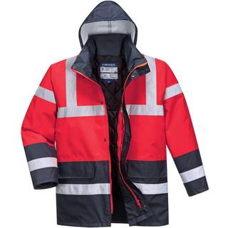 Hi-Vis 2-farvet trafikjakke - Rød/Marine (Størrelse: XXXL)