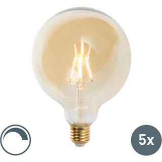 Sæt med 5 E27 dæmpbare LED-lamper G125 guld 5W 450 lm 2200K